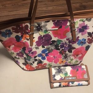 Nine West Floral Tote and Wallet